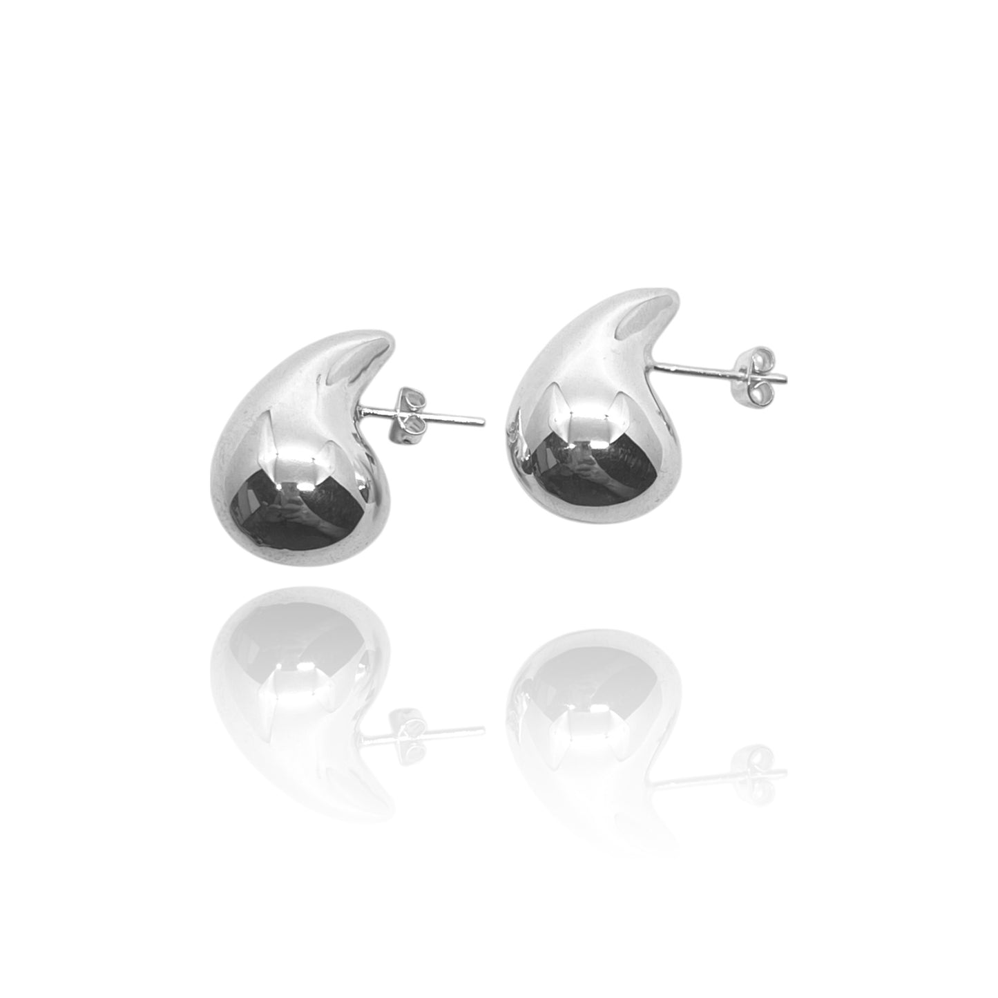 Aretes De Plata Modelo Gota Santa Grande