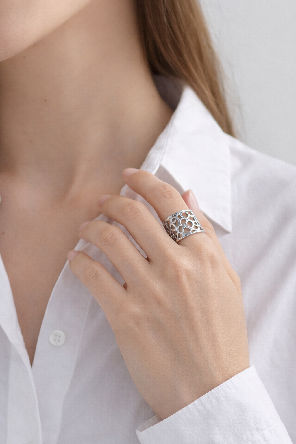Anillo De Plata Modelo Roots