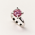 The Big Pink — Anillo de Autor en Plata .950 con Zirconia Rosa
