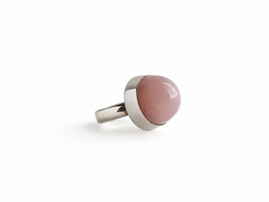 Anillo de Plata y Cuarzo Rosa Modelo Alba9