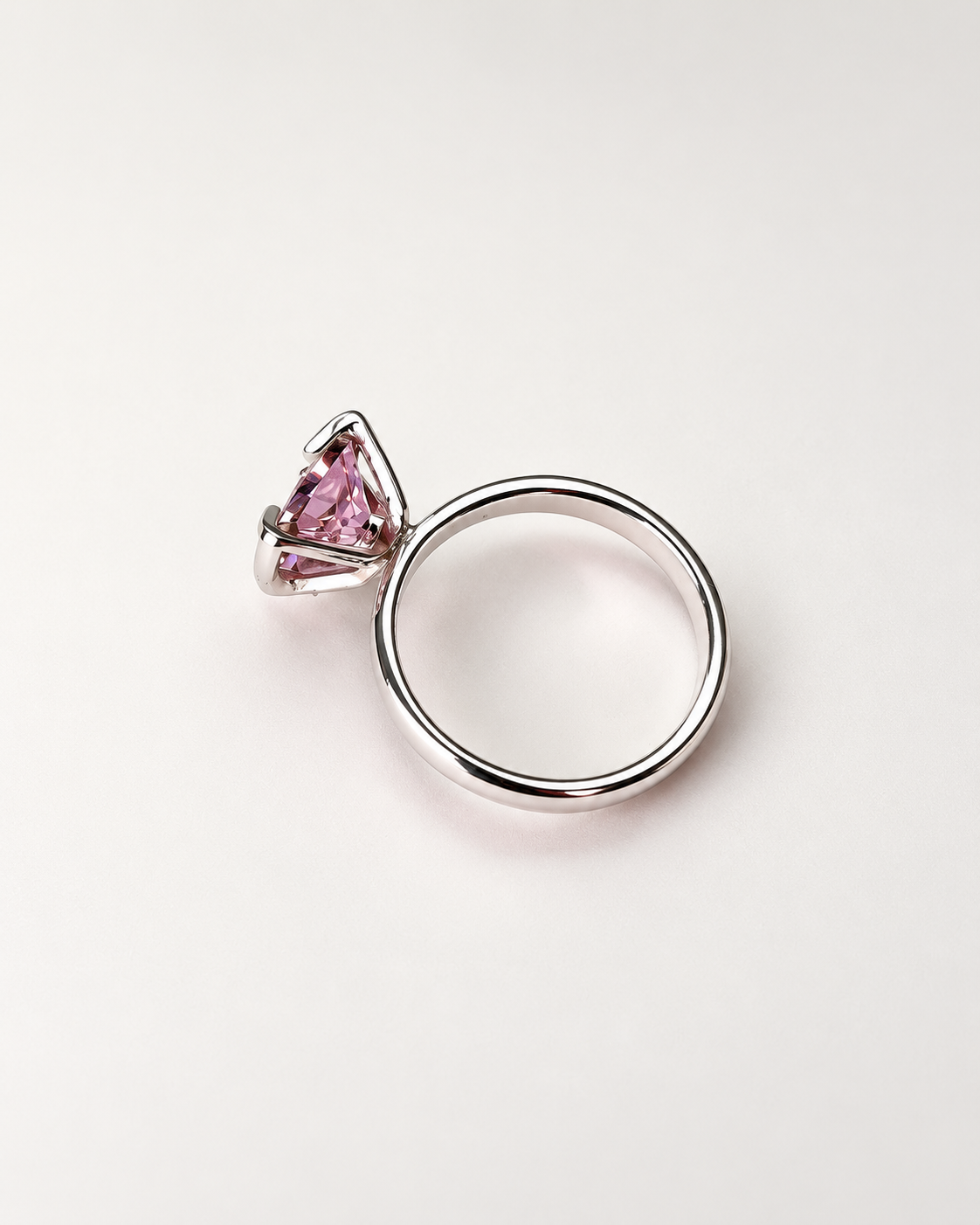 The Big Pink — Anillo de Autor en Plata .950 con Zirconia Rosa